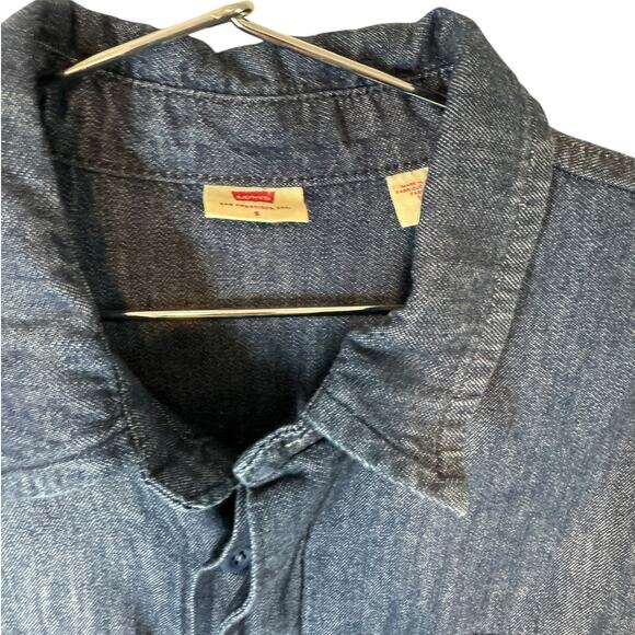 Levi's Baggy Surplus Jumpsuit Dark Wash Denim Small Coveralls Boilersuit Utility - Picture 7 of 11